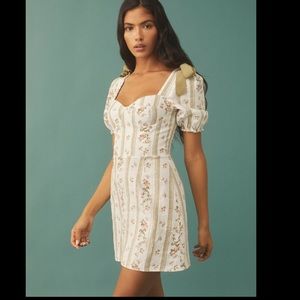 Reformation Spring Linen Dress in Heath